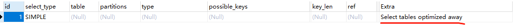 Select tables optimized away